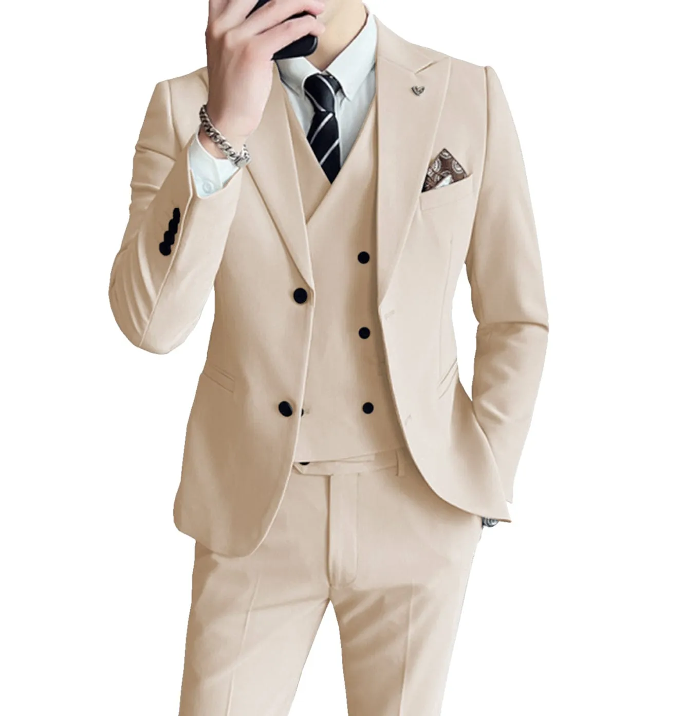 Men's 3 Pieces Suit Casual And Business Regular Suit