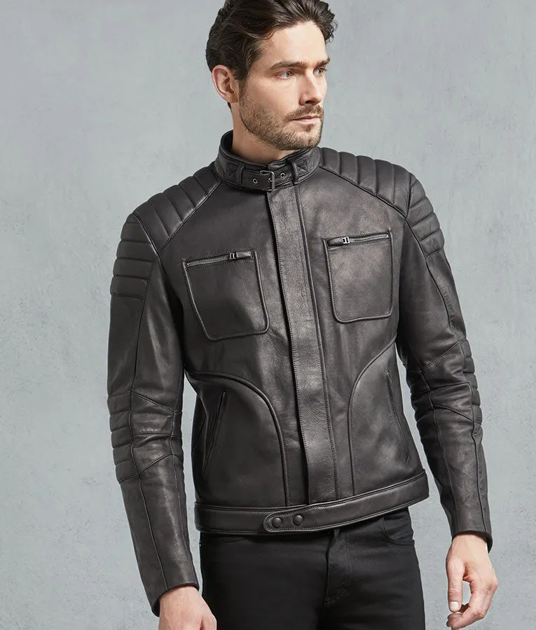 Men’s Black Leather Biker Jacket