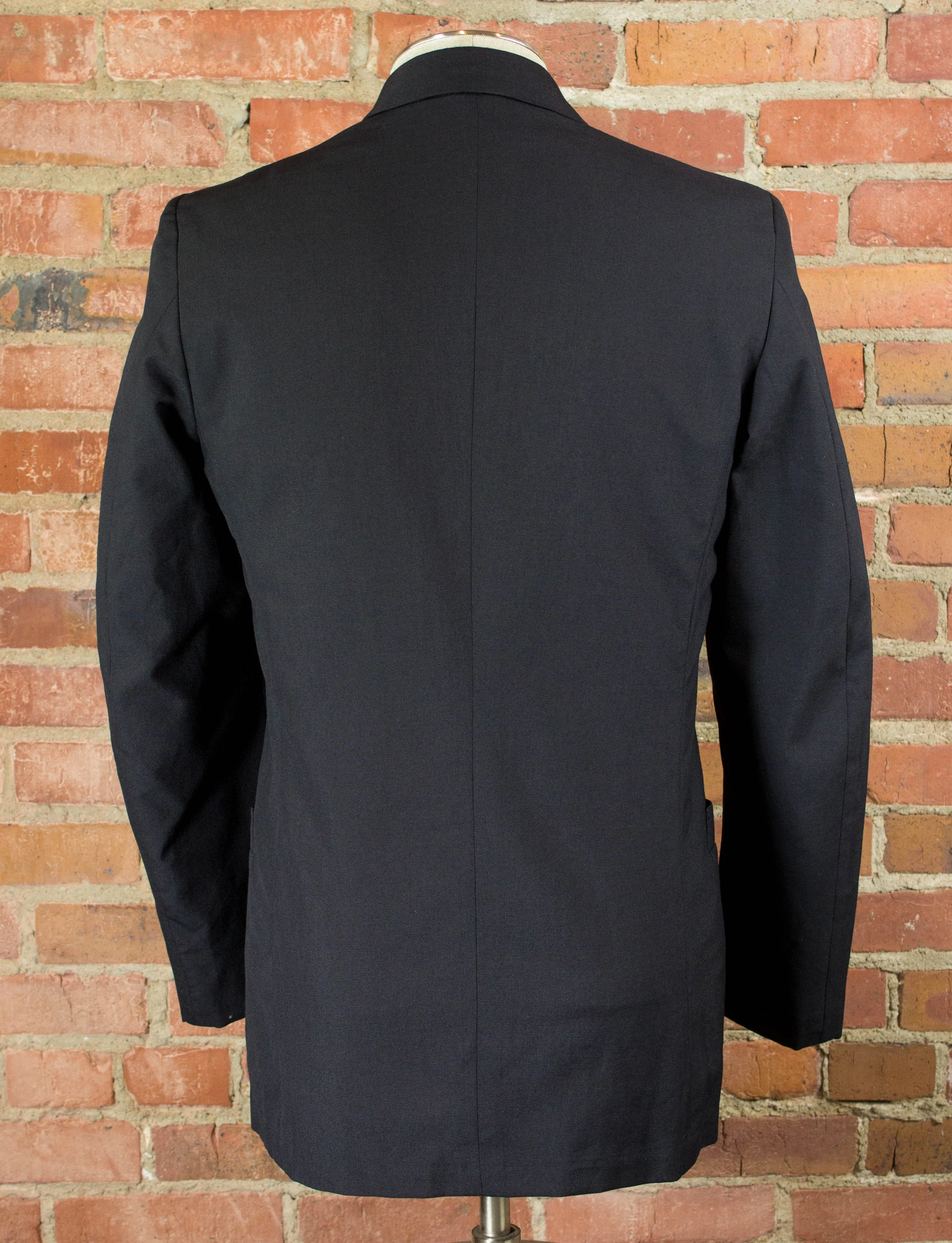 Mens Vintage US Navy Double Breasted Black Blazer Small