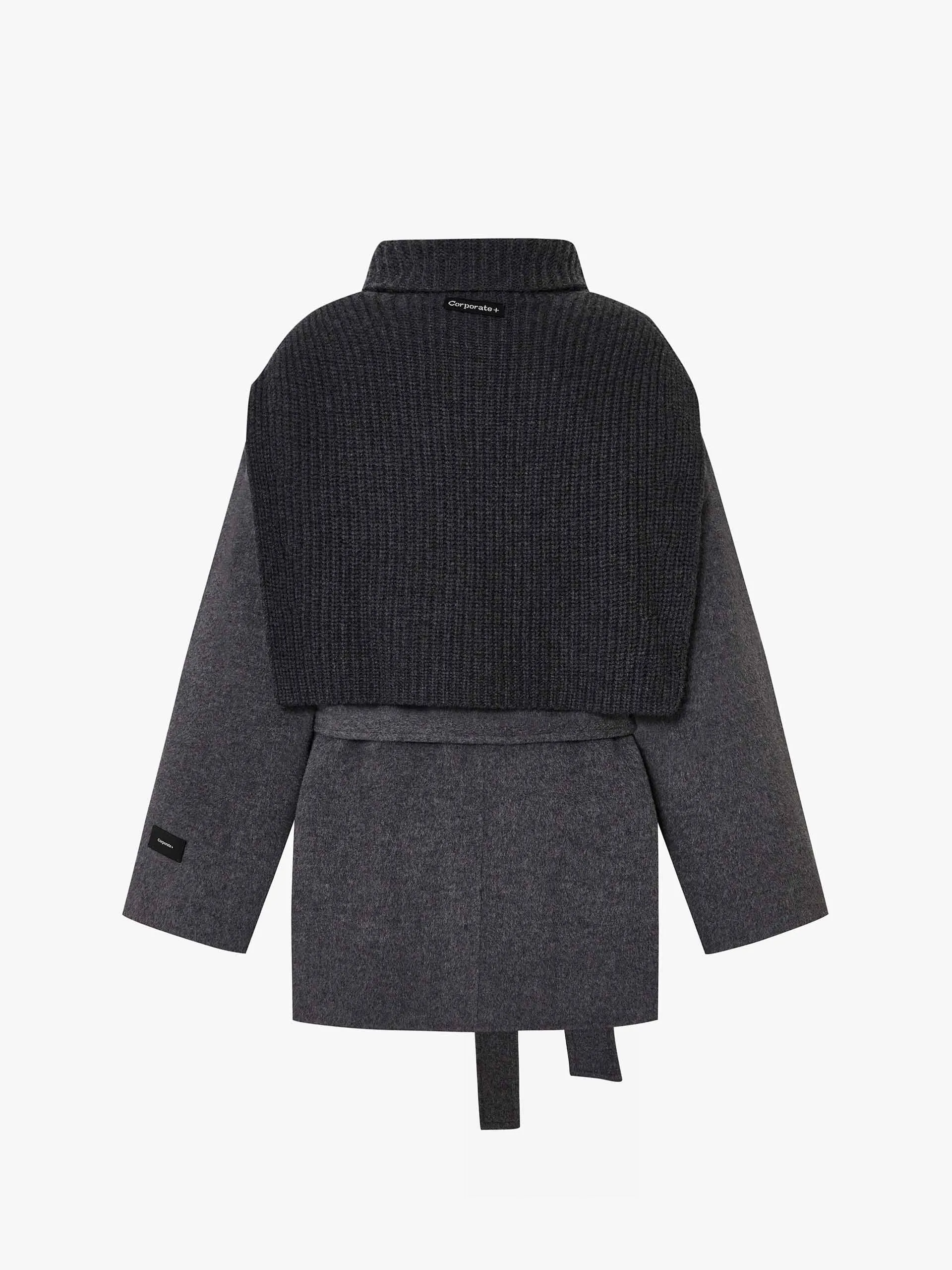 Merino Wool Scarf Coat