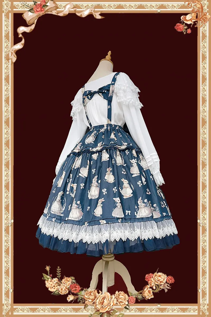 Miss Bunny ~ Sweet Printed Lolita Corset Top & Long Skirt Set by Infanta