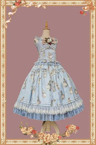 Miss Bunny ~ Sweet Printed Lolita Corset Top & Long Skirt Set by Infanta