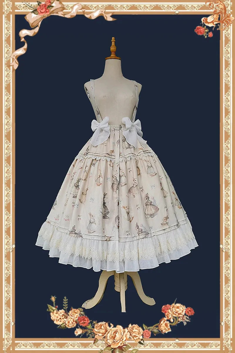 Miss Bunny ~ Sweet Printed Lolita Corset Top & Long Skirt Set by Infanta