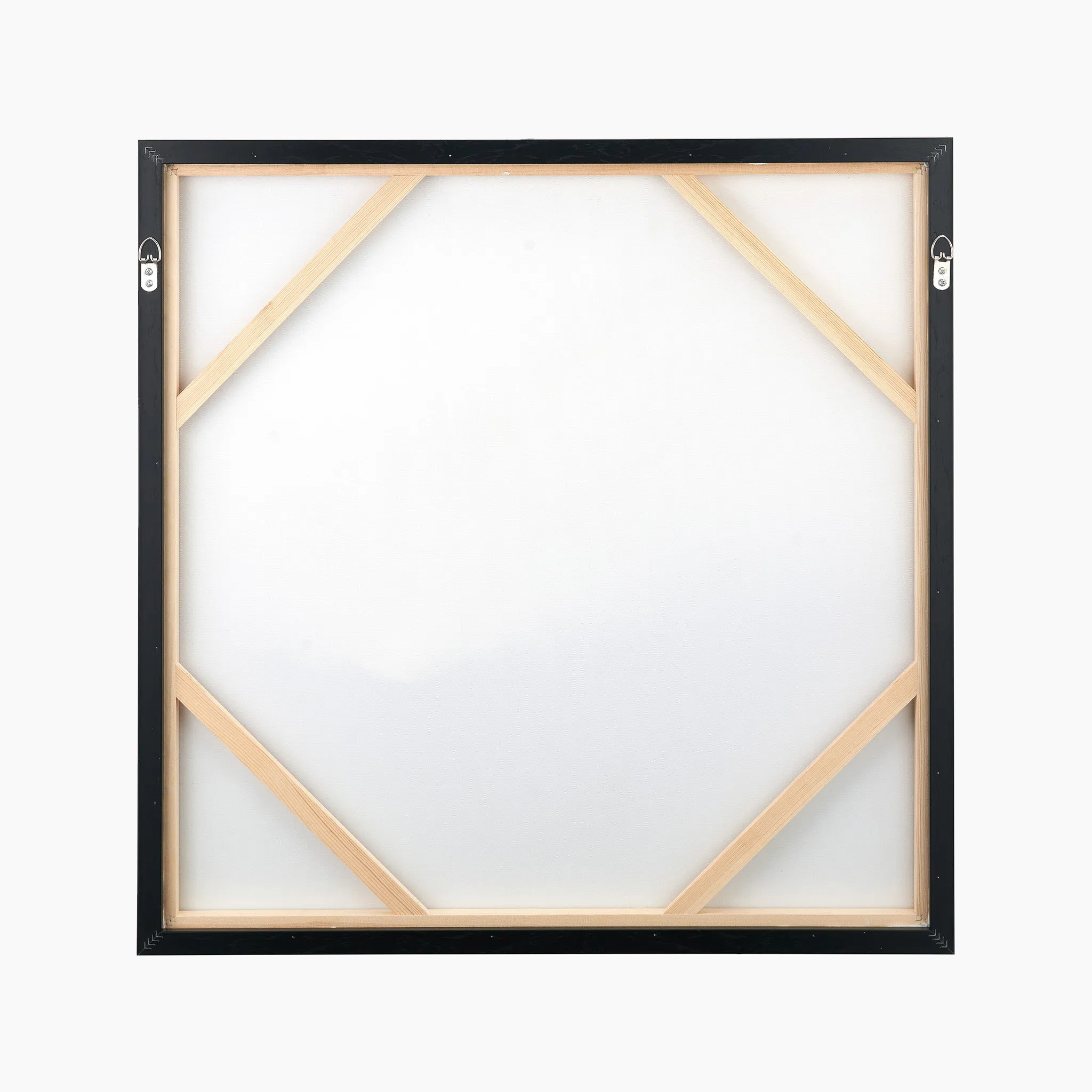 Monochrome Abstract Square Canvas with Black Frame