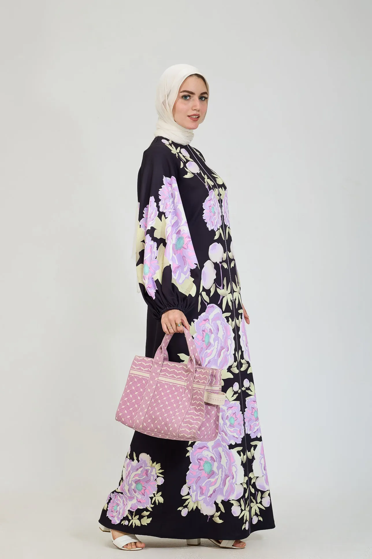 Namira Floral Elegance Modesty Dress in Durable Crepe