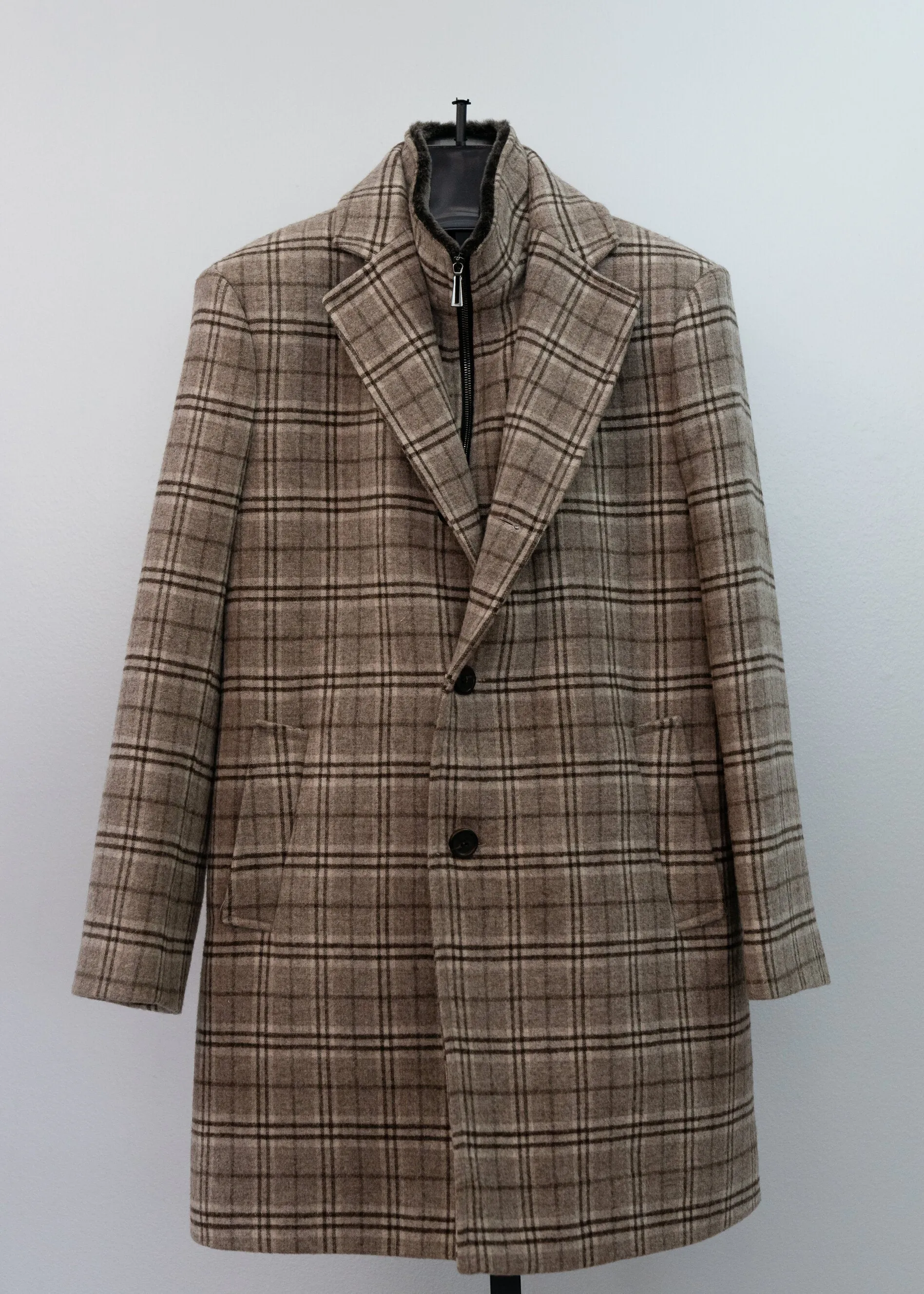 Plaid Wool Coat