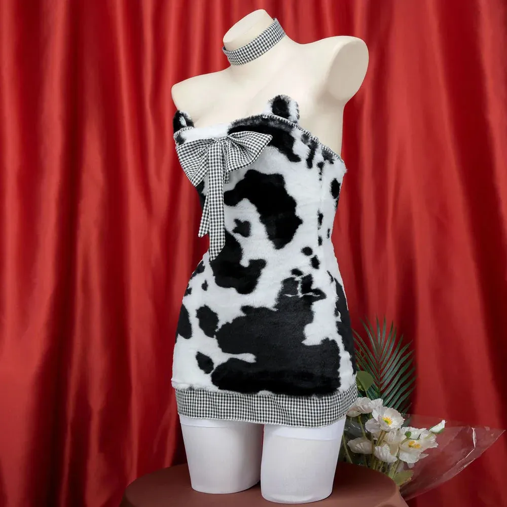 Plush Little Cow Mini Dress