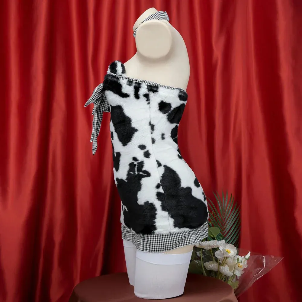 Plush Little Cow Mini Dress