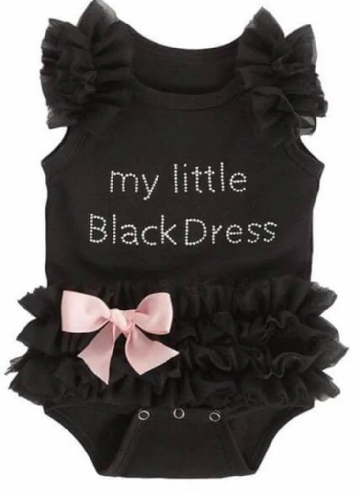 "My Little Black Dress" Girl's Infant Romper