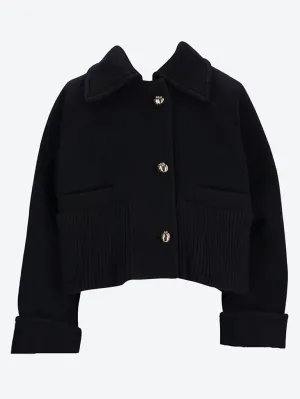 Rib cropped coat