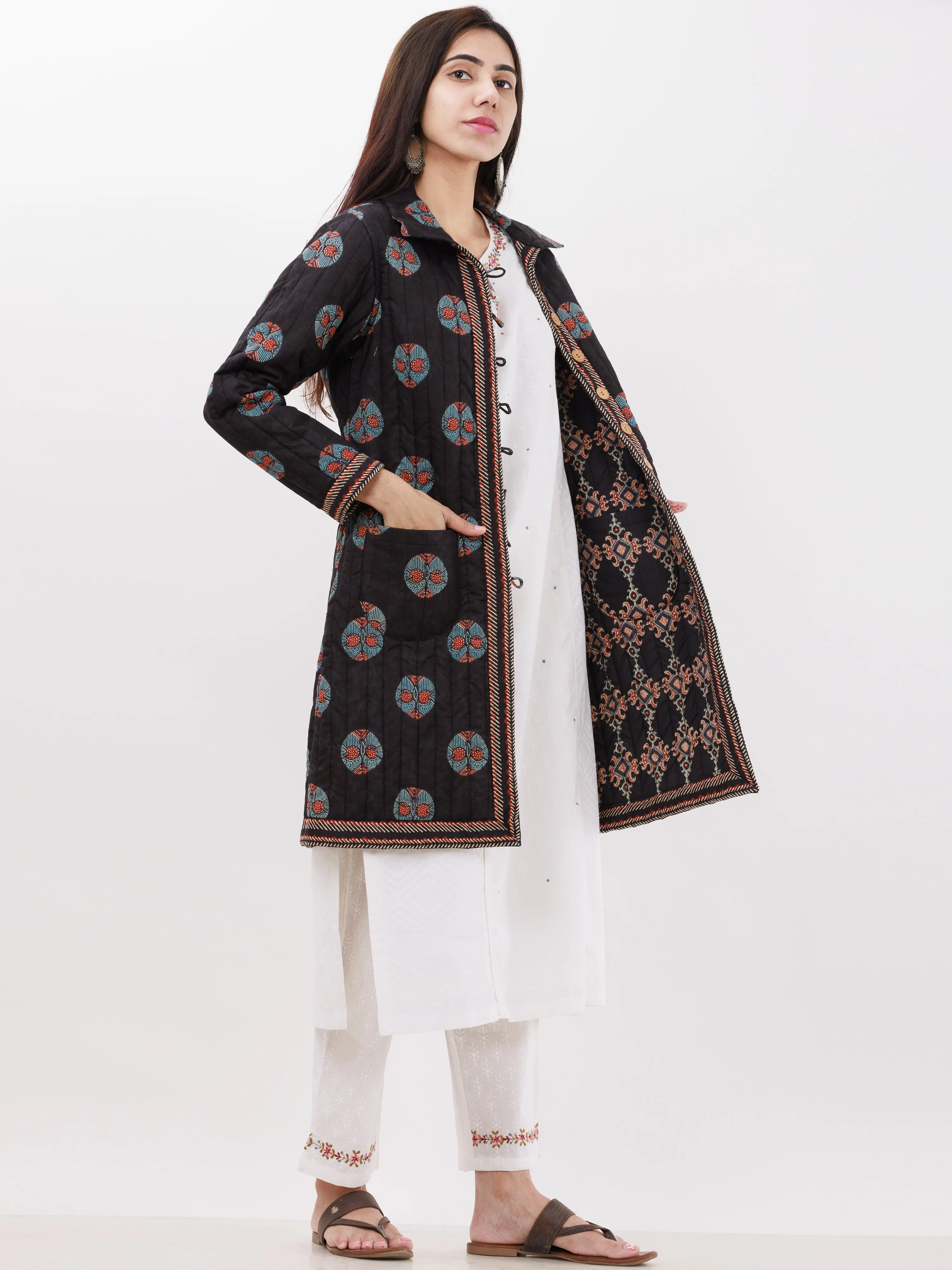 Shishir Parineeta Ajrakh Quilted Reversible Jacket