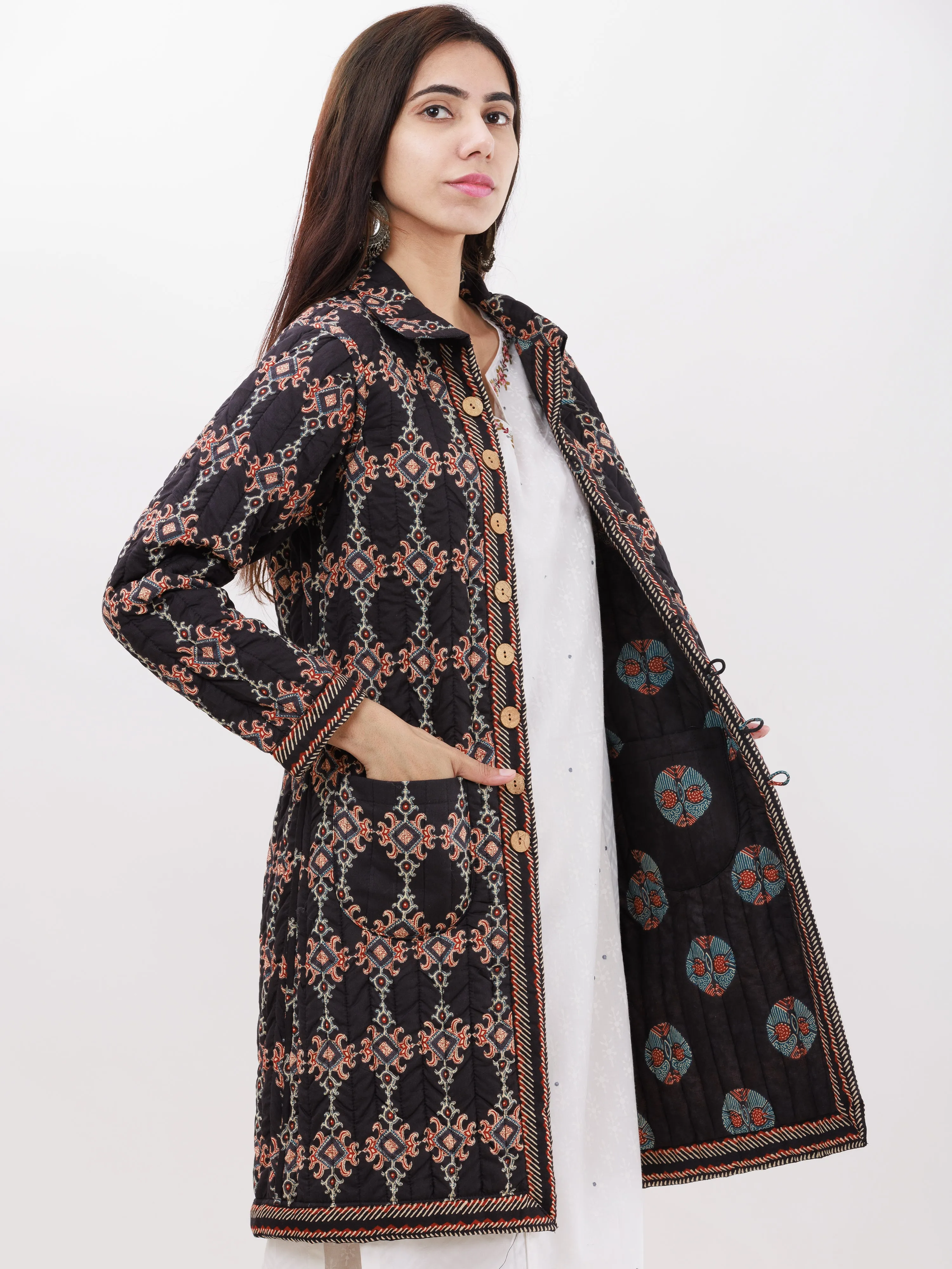 Shishir Parineeta Ajrakh Quilted Reversible Jacket