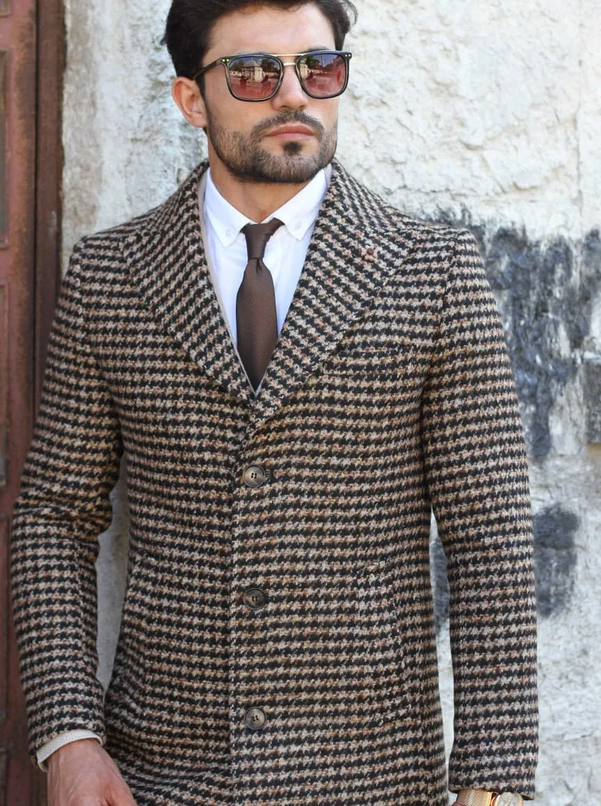 SLIM-FIT CAMEL WOOL COAT