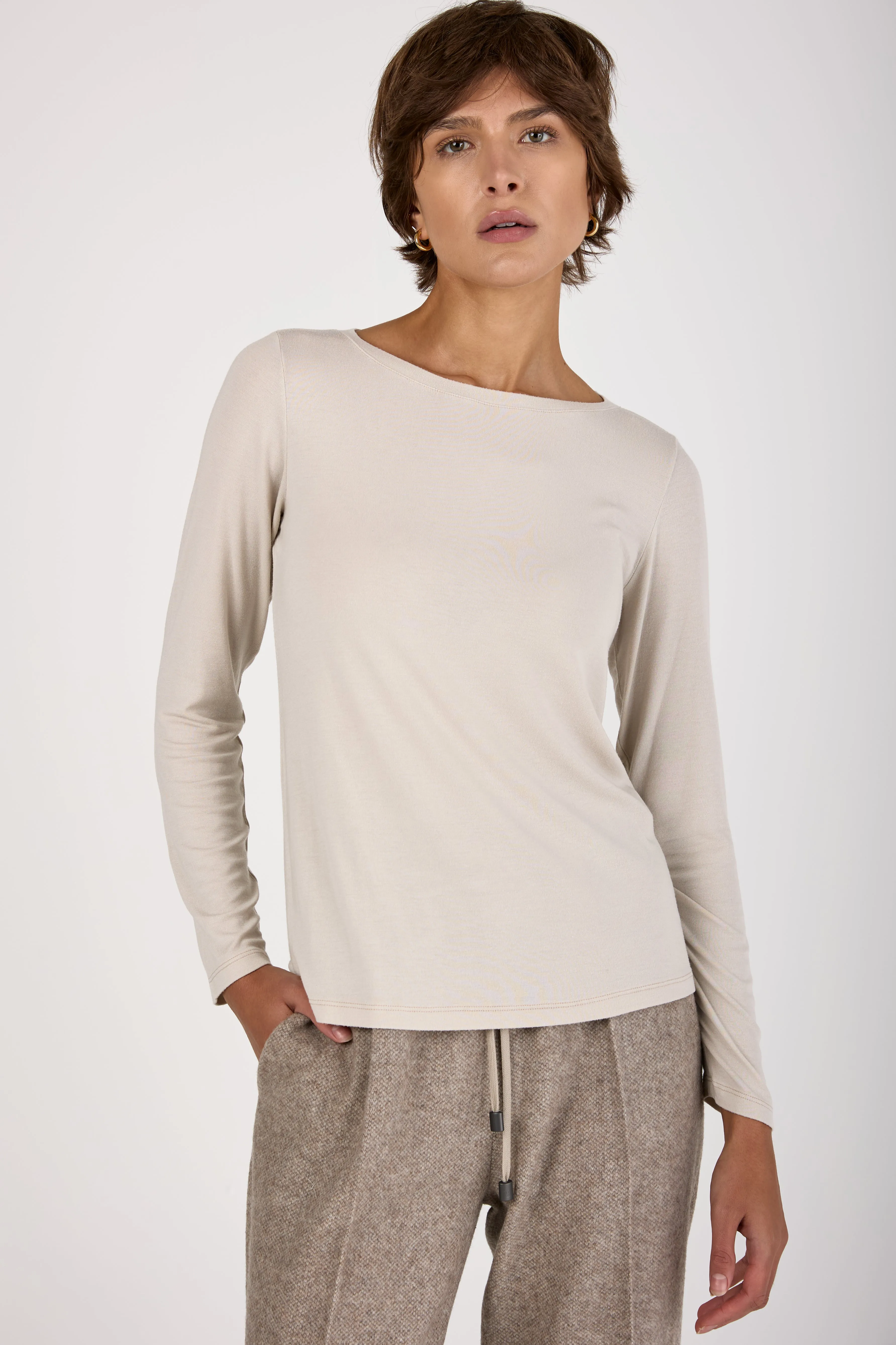 Slim Fit Long-Sleeve Shirt in Sand