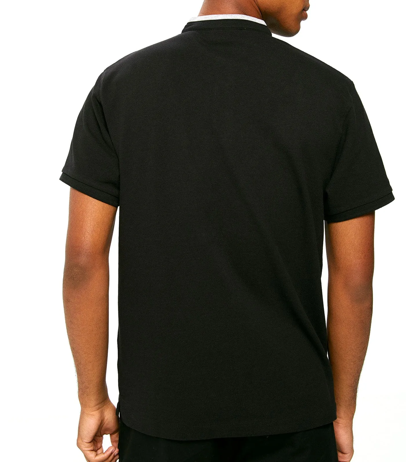 Slim Mandarin Polo Shirt Black