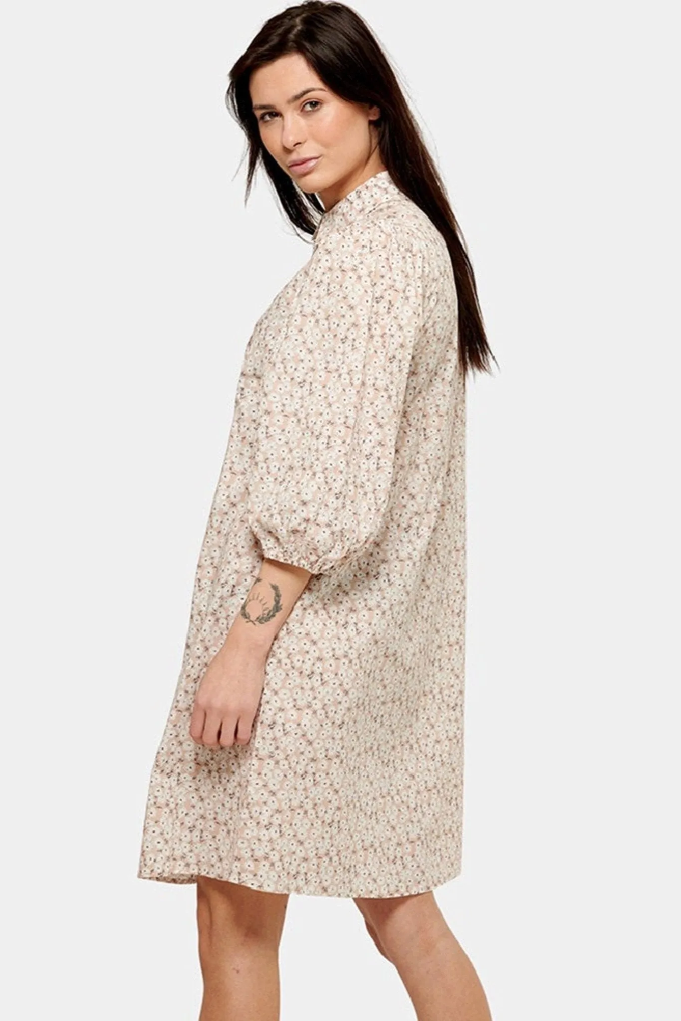 Sofie Shirt Dress - Beige Floral