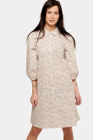 Sofie Shirt Dress - Beige Floral