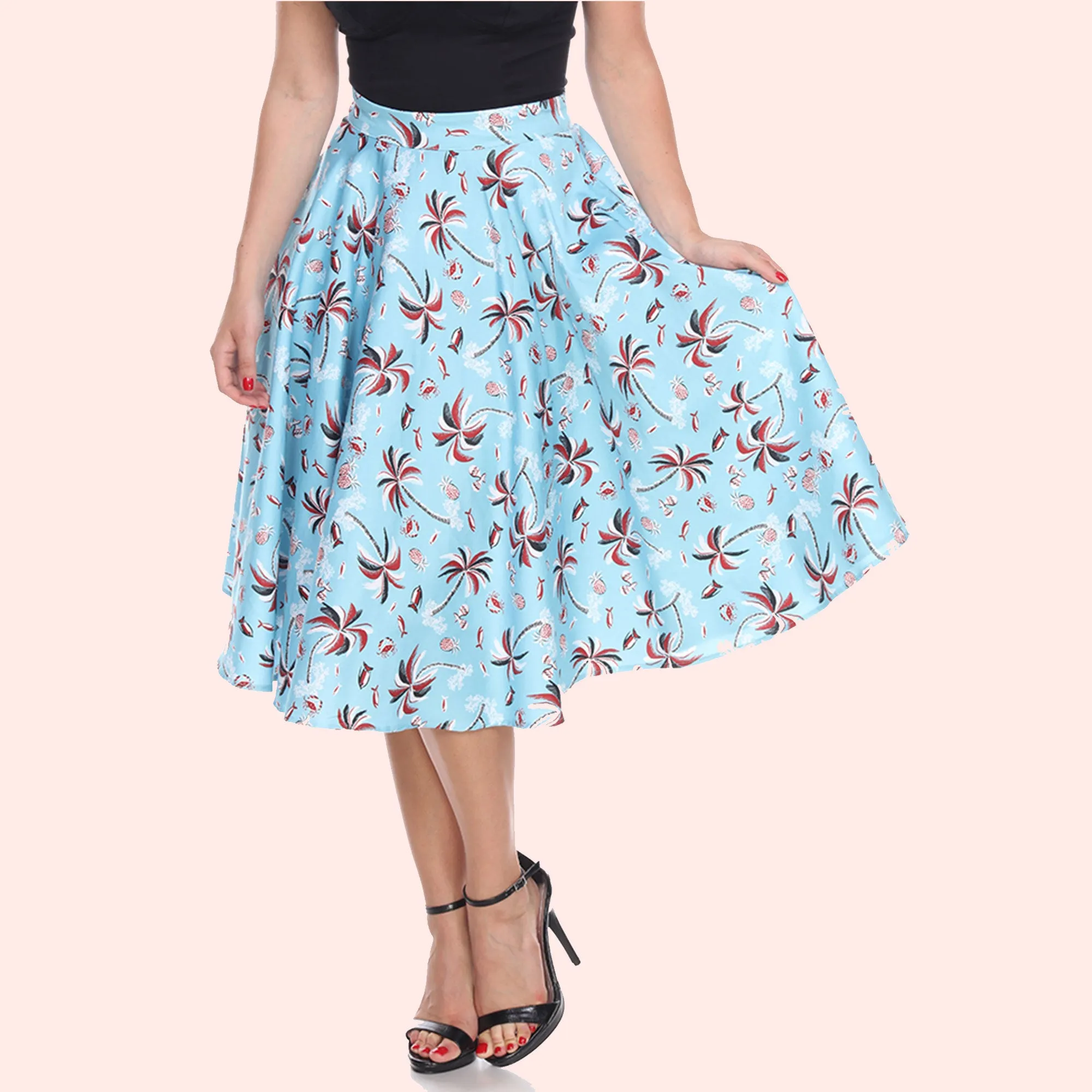 Swing Skirt in Palm Print