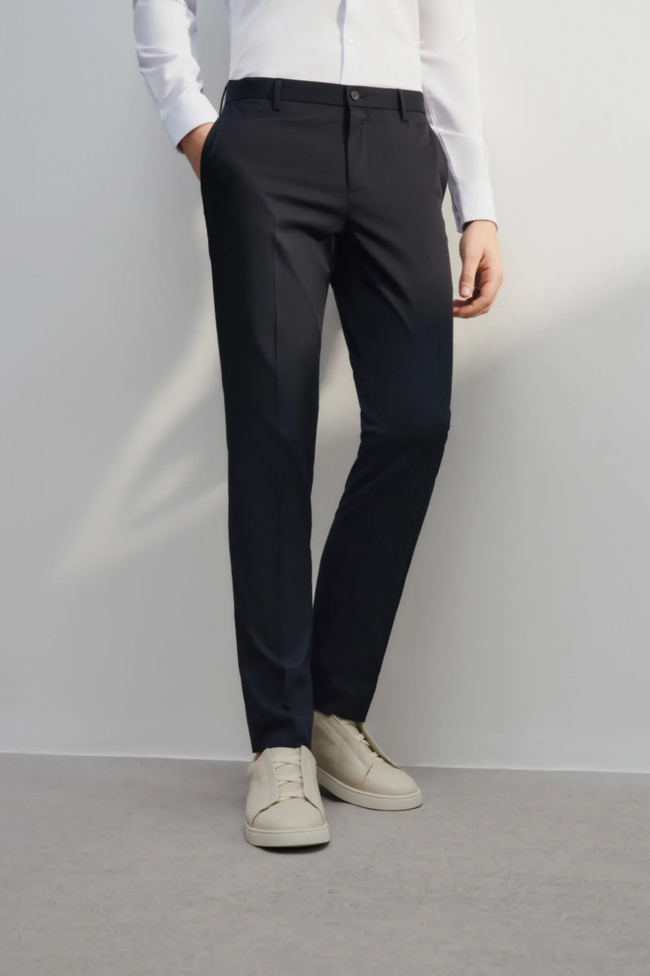 Tencel Cool Touch Slim Fit Twill Suit Pants