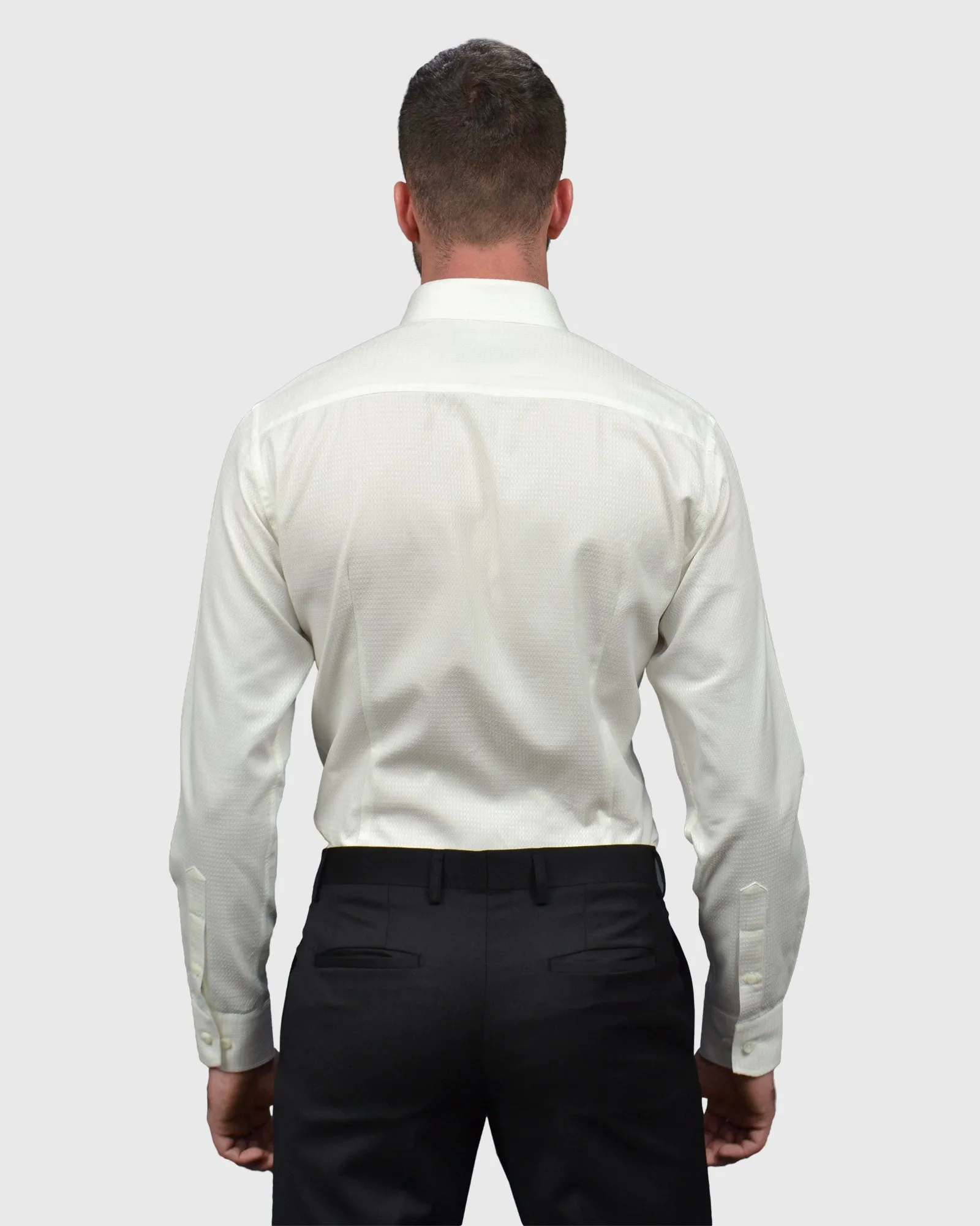 VINCENT & FRANKS S19AV81534 WHITE CREPE SLIM SC SHIRT