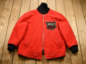 Vintage 1959 Kelly Motors GMC E.D.F.L Champions Red Wool Coat