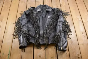 Vintage 1990s Unik Fringe Leather Jacket