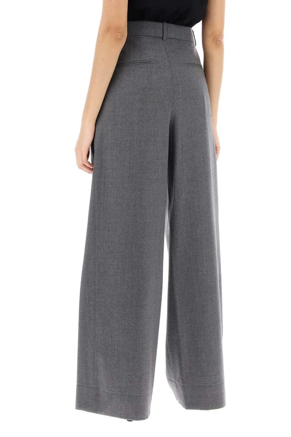 Wardrobe.Nyc wide leg flannel trousers for men or