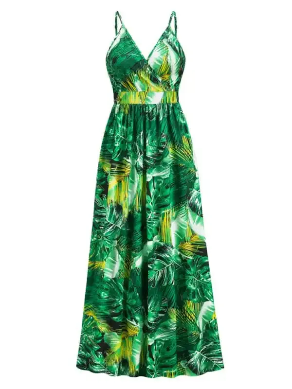 Women’s Floral-print Jacquard Fit & Flare Maxi Dress