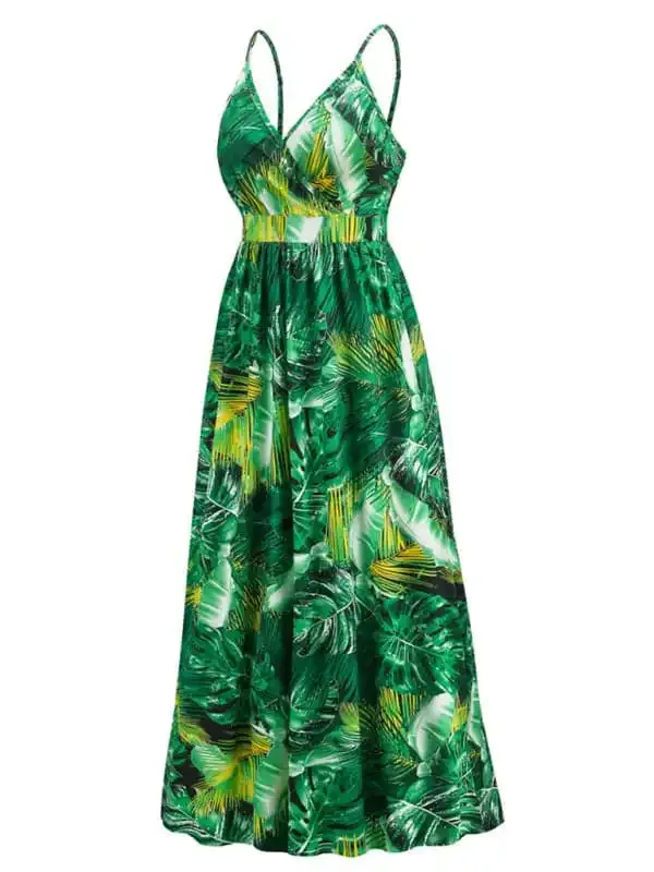 Women’s Floral-print Jacquard Fit & Flare Maxi Dress