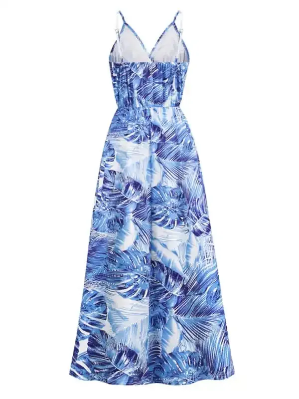 Women’s Floral-print Jacquard Fit & Flare Maxi Dress