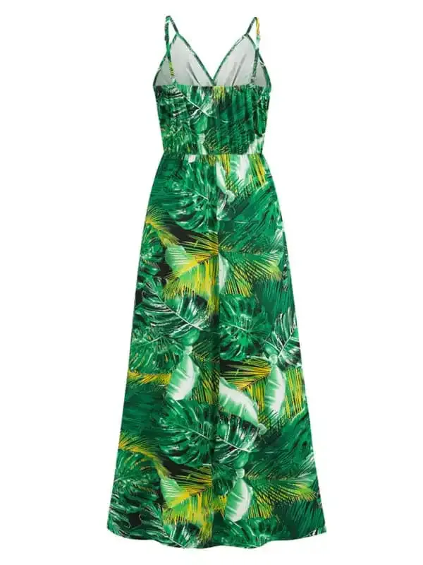 Women’s Floral-print Jacquard Fit & Flare Maxi Dress