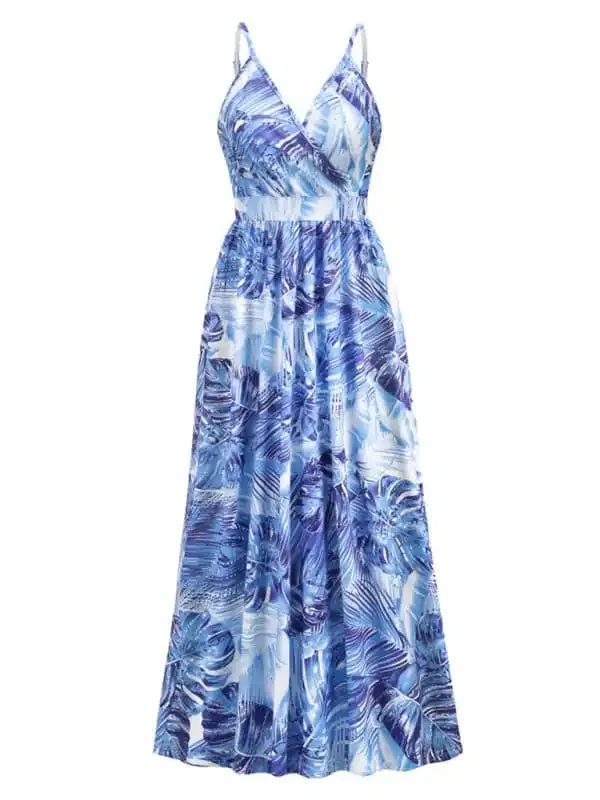 Women’s Floral-print Jacquard Fit & Flare Maxi Dress