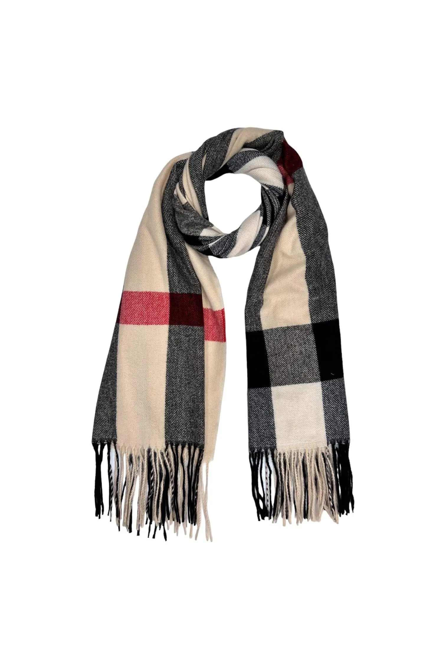 Wool Blend Check Scarves