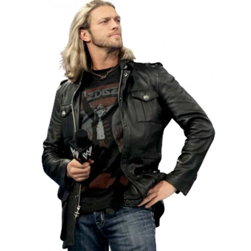 WWE Edge Wrestler Black Leather Jacket